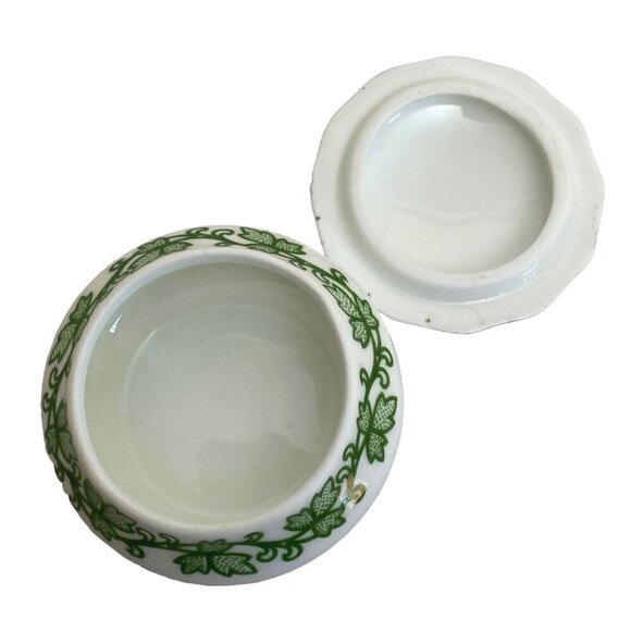 Cottage Floral Box Vintage Crownford Bone China USA 2 1/2" dia Cabbage Rose - Picture 9 of 10